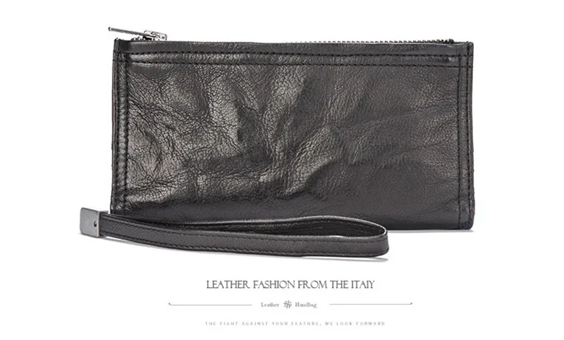 Fashion designer luxury genuine leather men's clutch wallet casual personality natural real cowhide thin card holder coin purse