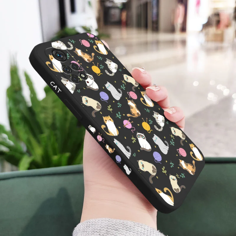 Simple Cat Pattern Phone Case For Xiaomi Redmi Note 12 11 11S 10 10A 10T 10S 9T 9 8 7 Pro Plus 10C 9A 9C 9T 4G 5G Cover