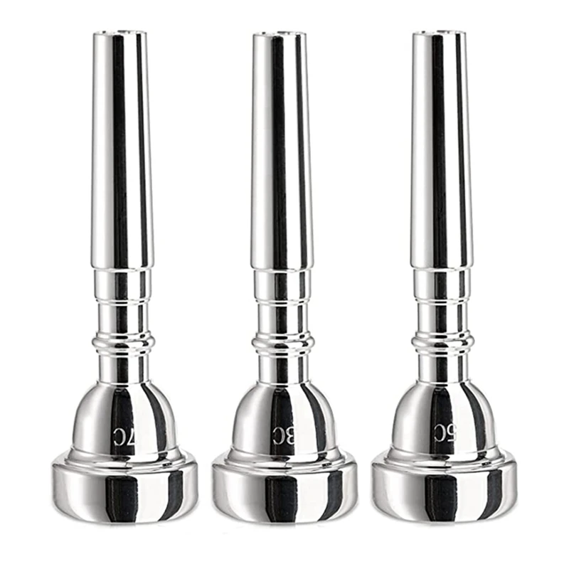 

3 Pack Trumpet Mouthpiece, 7C 5C 3C Silver Plated Mouthpiece For Beginners, Professional Players