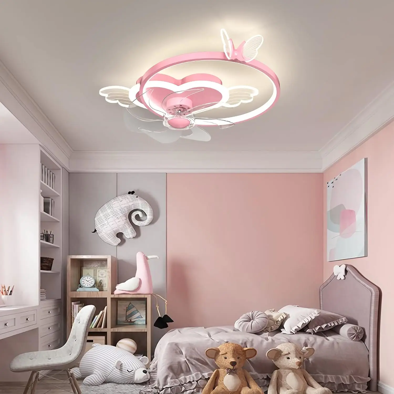 

Детские потолочные вентиляторы с лампами для спальни, тихий вентилятор, потолочный светильник с дистанционным управлением, 6 скоростей, современный вентилятор, потолочный светодиодный светильник с регулируемой яркостью