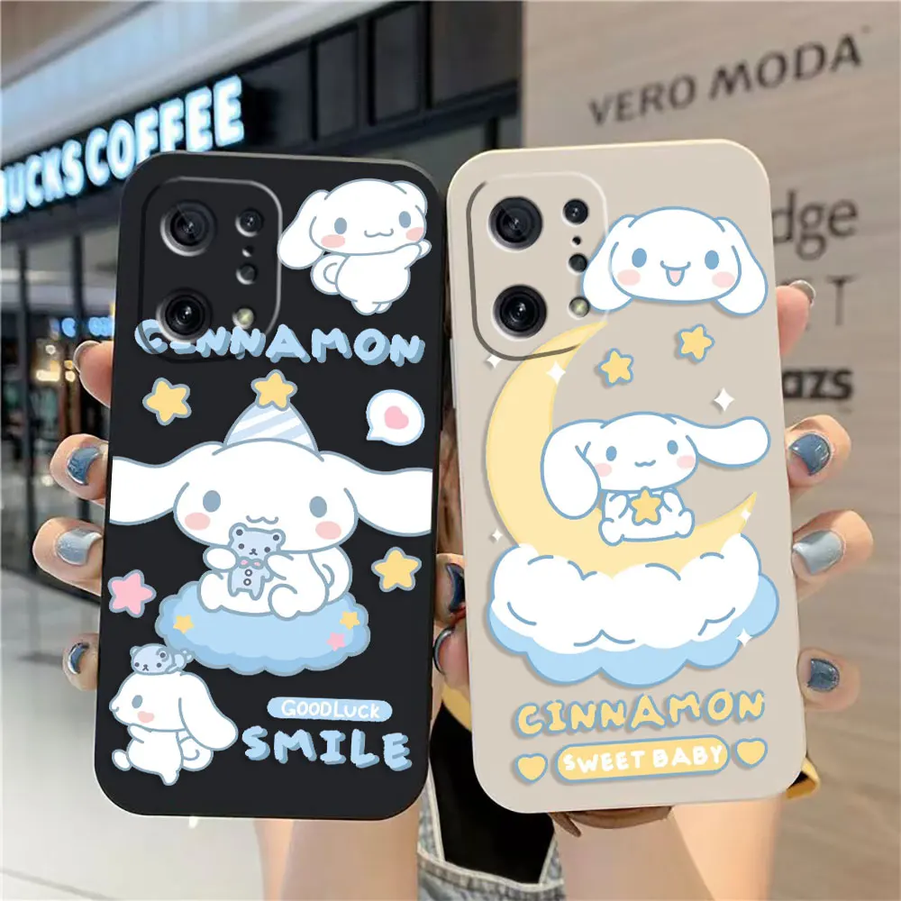 

Case For OPPO FIND X6 X3 REALME X7 X50 RENO 2 4Z 4 6 Lite 5Z 5F 4G 5G PRO Liquid Silicone Case Anime Cute Cinnamoroll