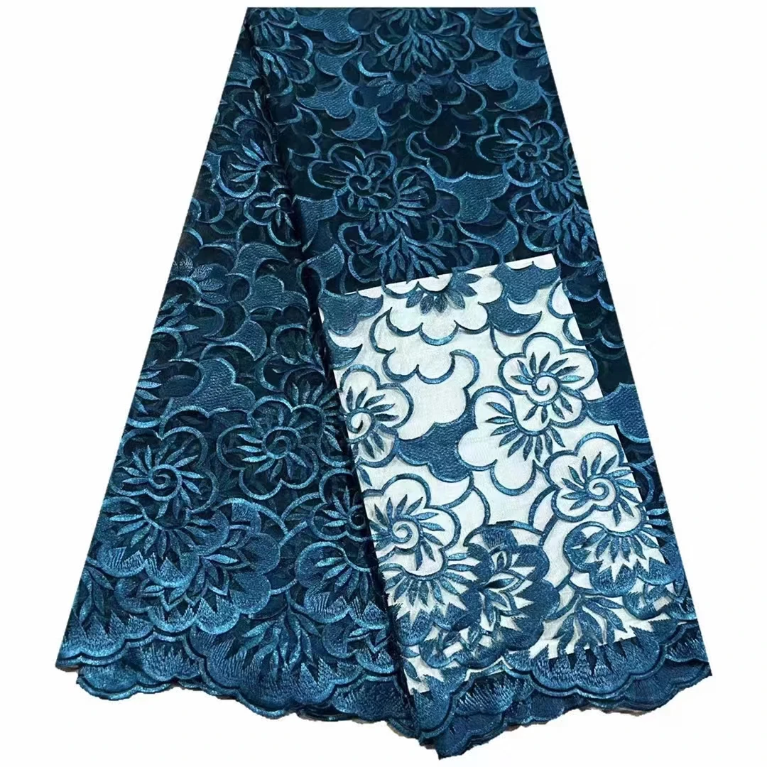 

Изысканная африканская кружевная сетчатая ткань с плоской вышивкой, хорошее соотношение цены и качества, нигерийское модное вечернее платье с вышивкой