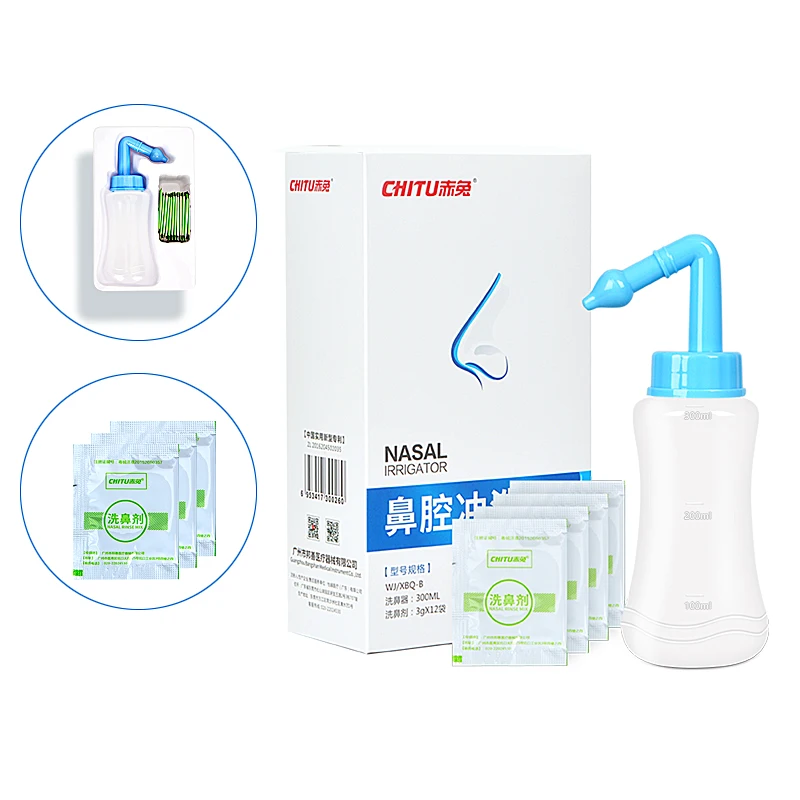 

Nasal Wash Cleaner with Medical Nasal Salt Rinse Bottle Nose Irrigator Rhinitis Sinusitis Treatment for Adult Children Neti Pots