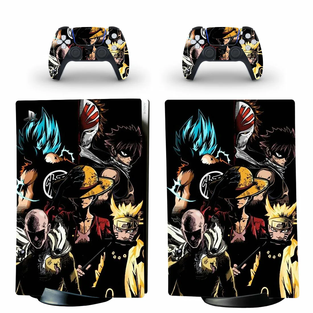 

Anime One Punch Man Goku Bleach Fairy Tail PS5 Digital Skin Sticker Decal Cover for Console and 2 Controllers Vinyl Skins