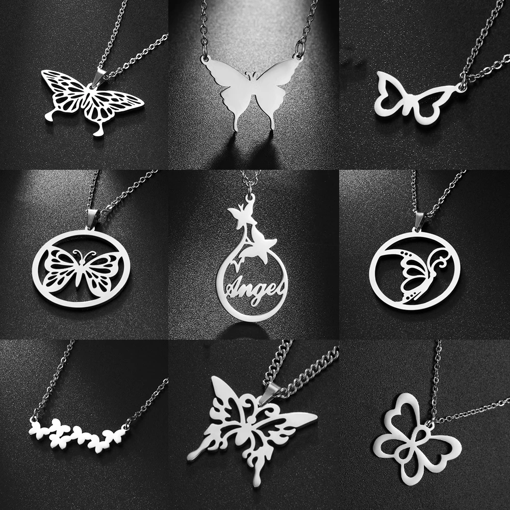 Teamer ожерелье-бабочка для женщин изысканное ювелирное изделие из нержавеющей