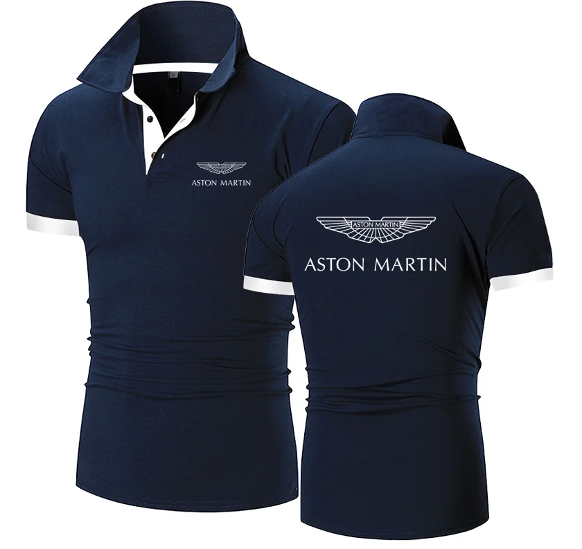 

Мужская хлопковая рубашка-поло, дышащая Повседневная рубашка с коротким рукавом для ASTON MARTIN, теннисная рубашка для гольфа, новинка 2022