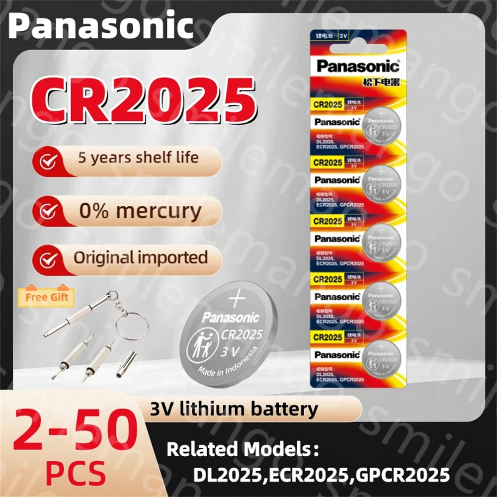 Оригинальный литиевый аккумулятор Panasonic 3 В CR2025 CR 2025 DL2025 BR2025 5003LC LM2025 батарейки