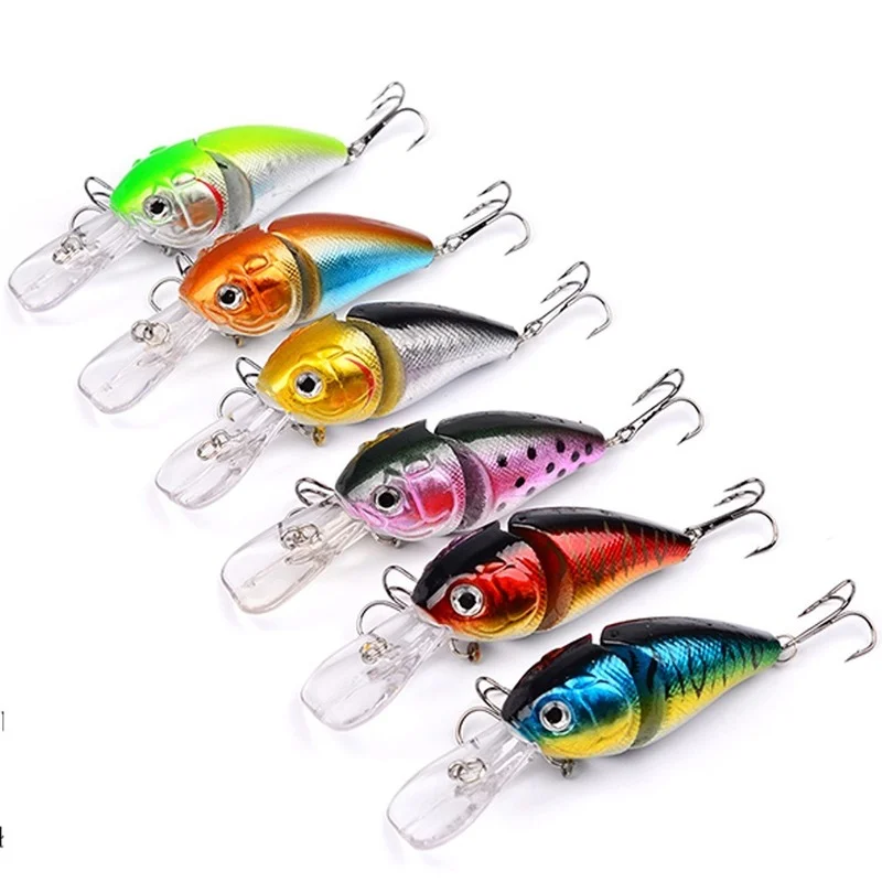 

1Pcs 8.5cm 14.15g 2 Segment Fishing Lure Minnow Wobble Iscas Artificiais Para Pesca Crankbait Bass Hook Bait Fishing Tackle