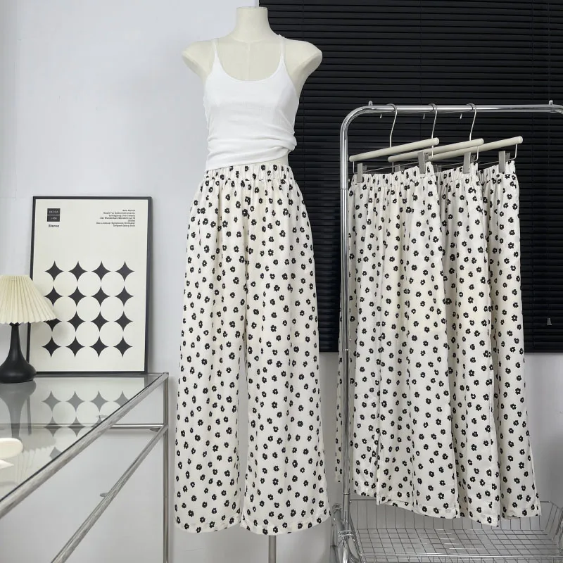 

Floral Print Casual Wide-Leg Trousers Vintage Y2K Women Commuting Pants Trousers Comfortable High Quality Pants For Women