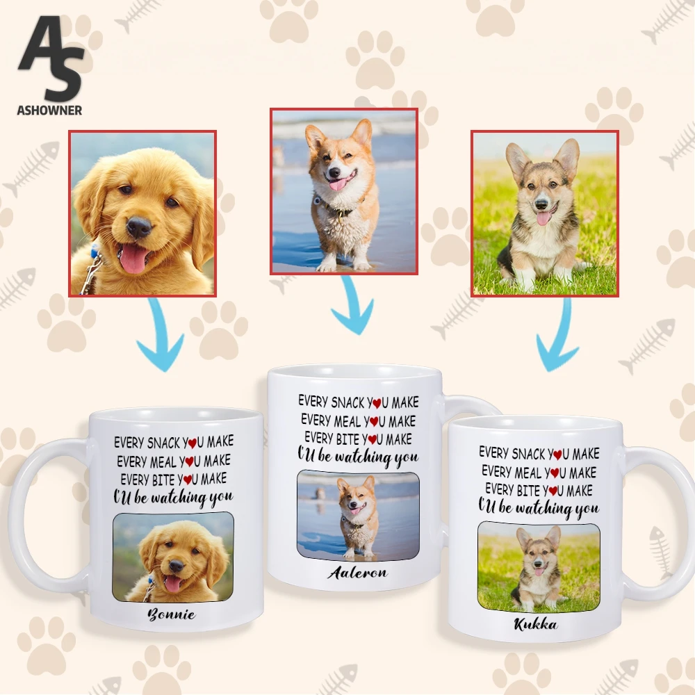 

11OZ/330ML Customized Pet Photo Mugs Exclusive Coffee Mug with Picture Ceramics Cups Milk Cup Drinkware for Friends Gifts