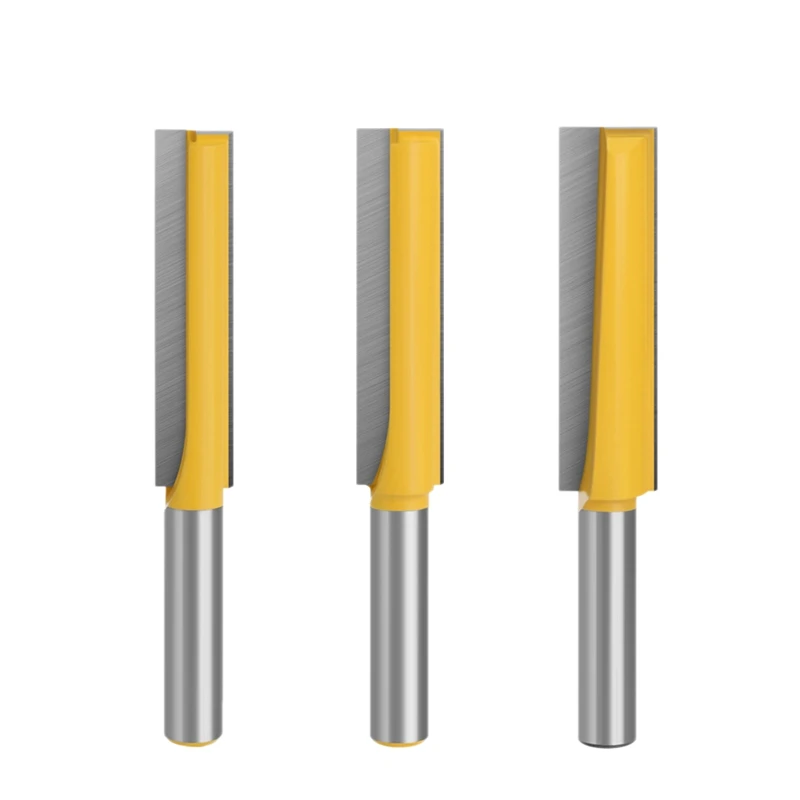 

HOT SALE 3 Pcs 1/2 Inch Shank Straight Wood Router Bits Tungsten Carbide Long Straight Milling Cutters Woodworking Tools Bit