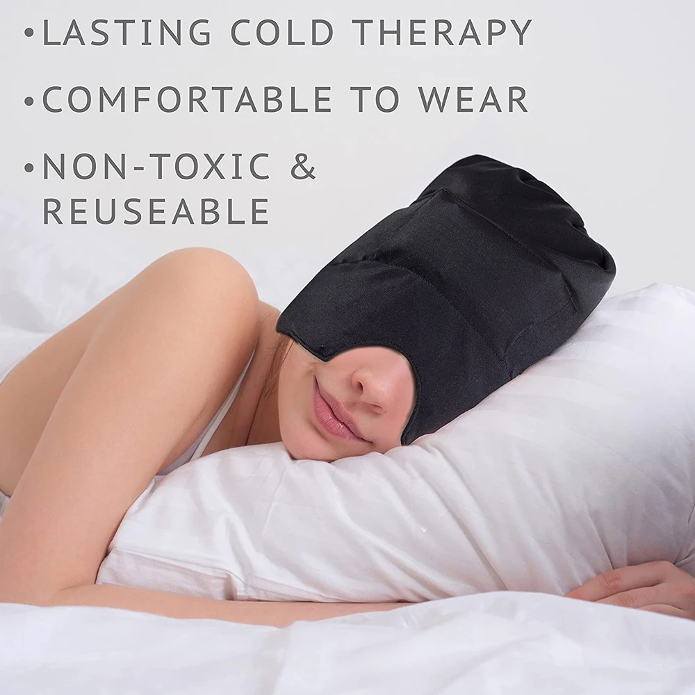 New Migraine Gel Ice Hat Cooling Headache Pack Wearable Cold Therapy Wrap for Tension Sinus Pressure Pain Relief Stress Reliever |