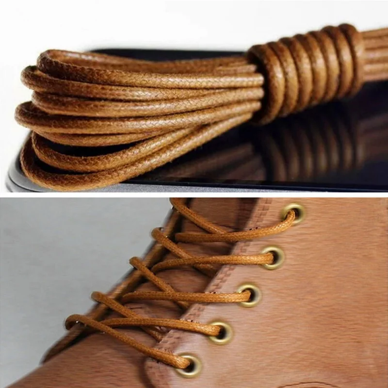 

1Pair Length 70cm Waxed Cotton Round Shoe laces Leather Waterproof ShoeLaces Men Martin Boots Shoelace Shoestring