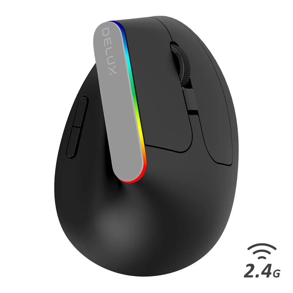 

M618C Wireless Mouse Ergonomic Vertical 6 Buttons Gaming Mouse RGB 1600 DPI Optical Mice With For PC Laptop
