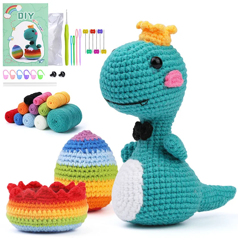 

Cute Animal Crochet Starter Pack, Crochet Doll Ornaments Thread Set for Knitting, Craft DIY Craft Material Kit