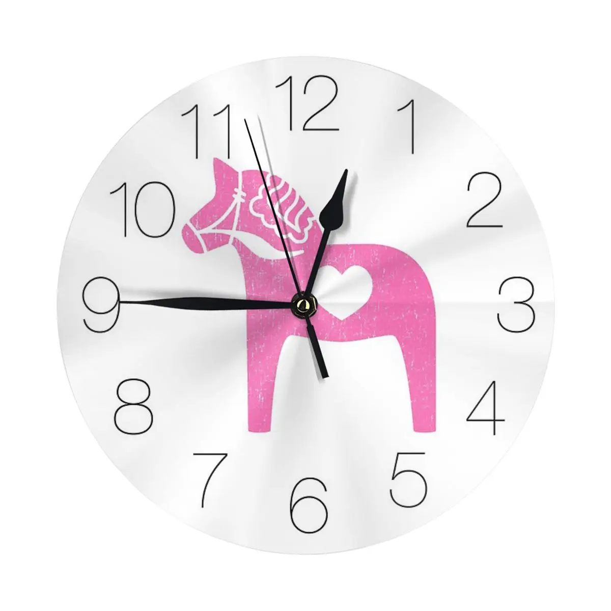 Скандинавские настенные часы с изображением лошади розового шведского символа