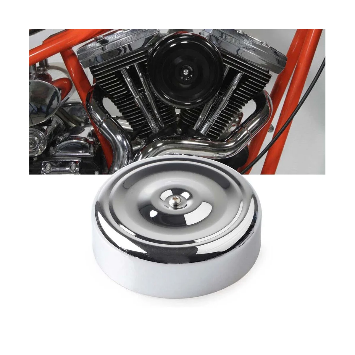 Хромированная 7-дюймовая круглая крышка для воздухоочистителя Harley Touring Softail Dyna FL FX