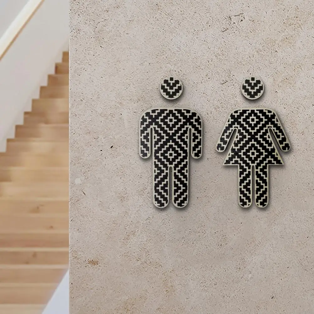 

Fashion Anti Fade Anti-rust Ornamental Self-adhesive Restroom Door Sign Restroom Door Sign Door Sign Plaque 1 Set