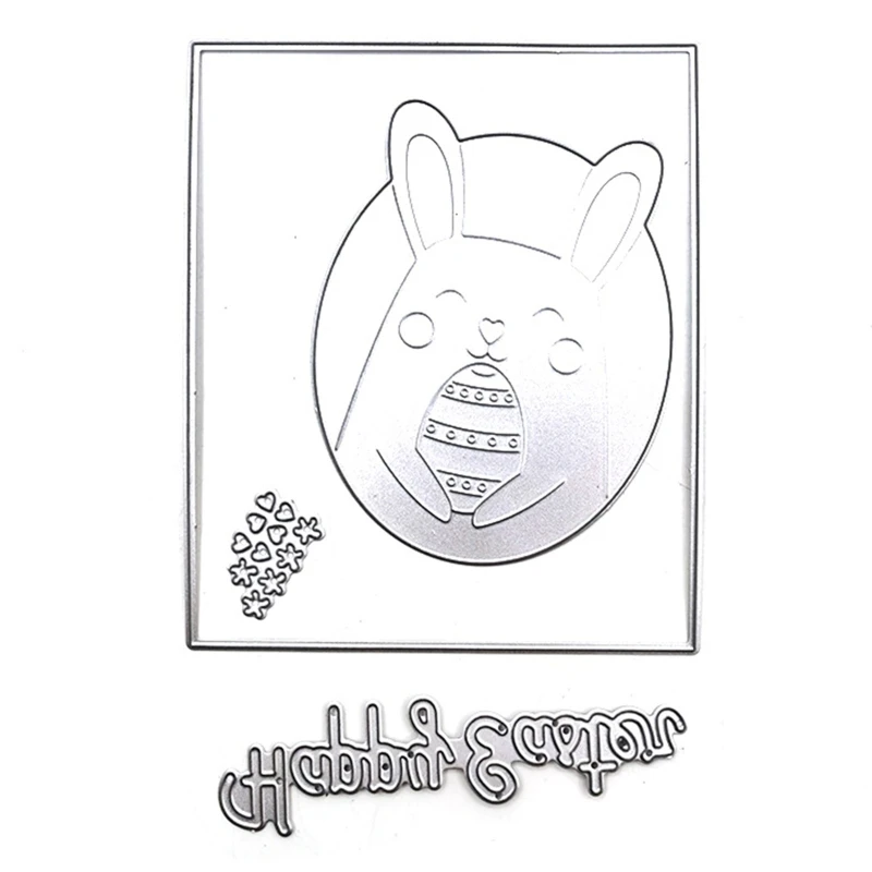 

Happy Easter Rabbit Metal Cutting Dies Stencil DIY Scrapbooking Embossing Tool Paper Card Album Template Mold Decoration