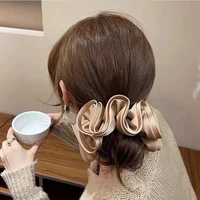 new fashion korean 15cm large silk elastic hair bands solid color hair scrunchies for women headwear ponytail exquisite gift