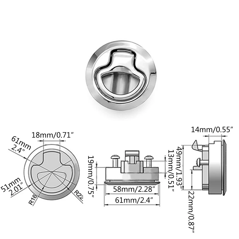 Замок ручки из цинкового сплава для люка встроенный заподлицо с защелкой защелки