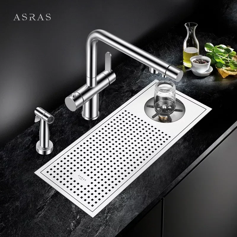 

Барная стойка для мытья стаканов, кухонная раковина из нержавеющей стали 304, толщина 4 мм, матовая ручная работа, для молока, чая, кафе, магази...