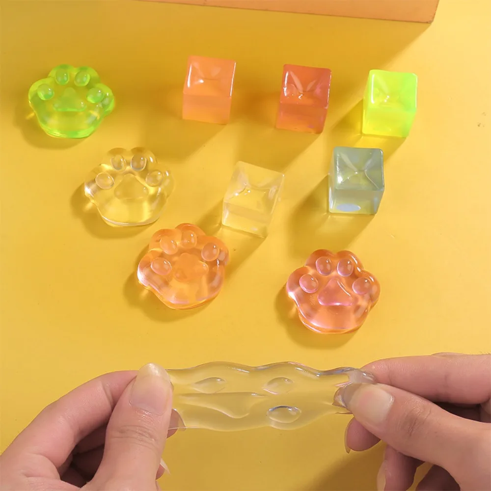 

10Pcs Fidget Toy Ice Block Stress Ball Toy Mini Kawaii Squeeze Toys Transparent Simulation Decompression Ice Cube Stress Relief