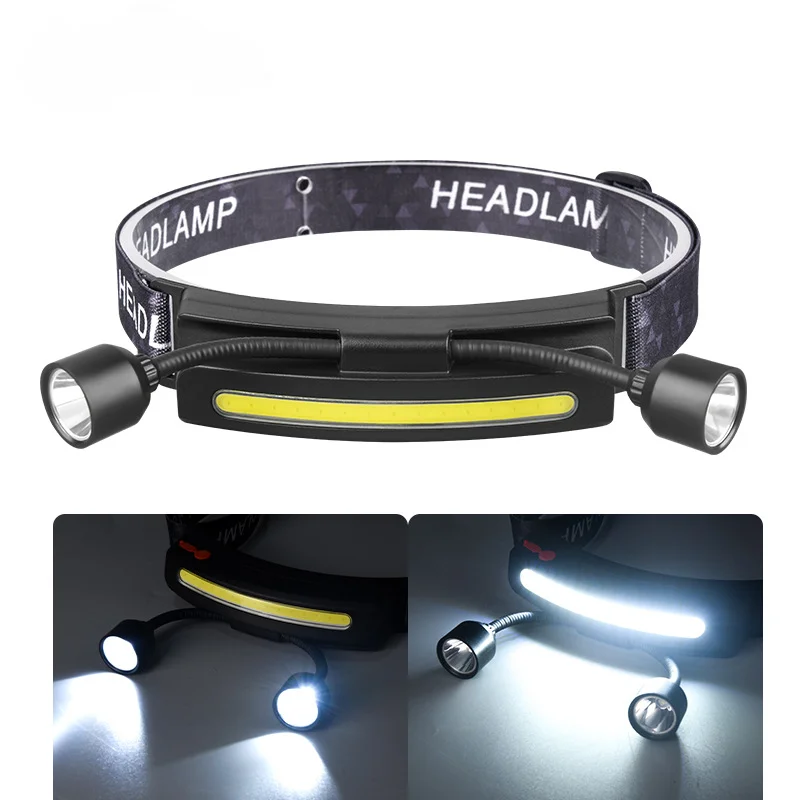 New Led Headlight Rechargeable COB Powerful Headlamp Camping Hose Headlight Glare 360degrees Big Floodlight Night Fishing Lights