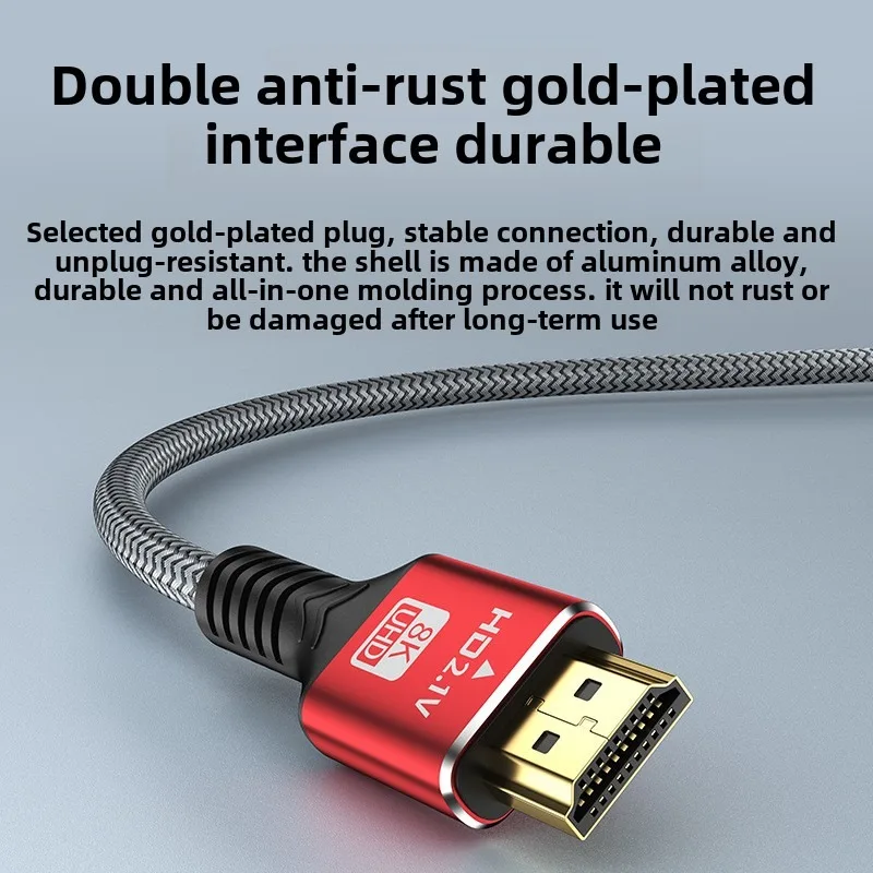 Фото 8K HDMI-совместимый кабель 2.1, высокоскоростной динамический HDR, 48 Гбит/с, 8K/60 Гц, 4K/120 Гц, UHD видеокабель сверхвысокой четкости для HDTV №3