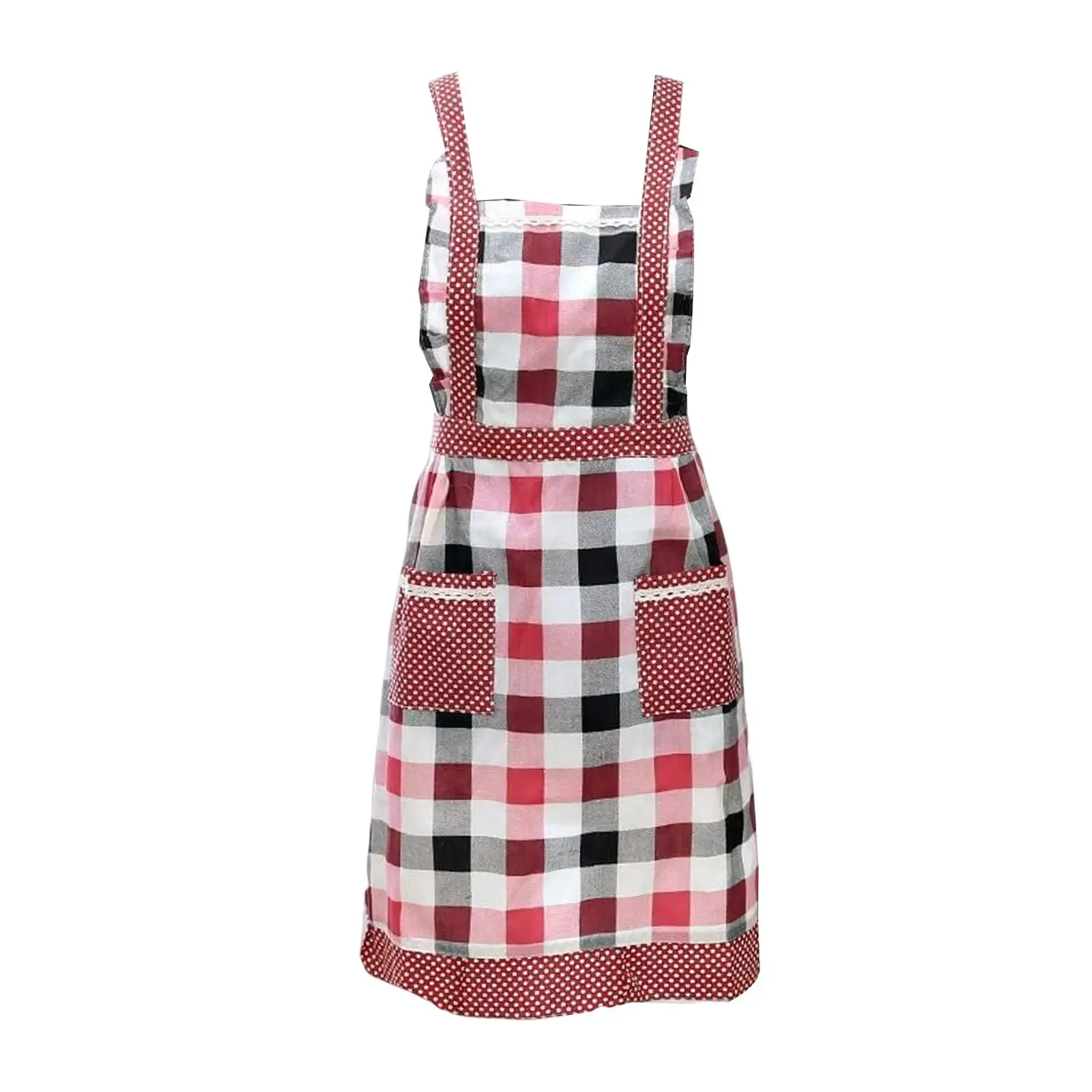 

Фартуки кухонные с двумя карманами в клетку, легкие хлопковые регулируемые, для приготовления пищи, для подарка, для красоты, для сада, леди, ...