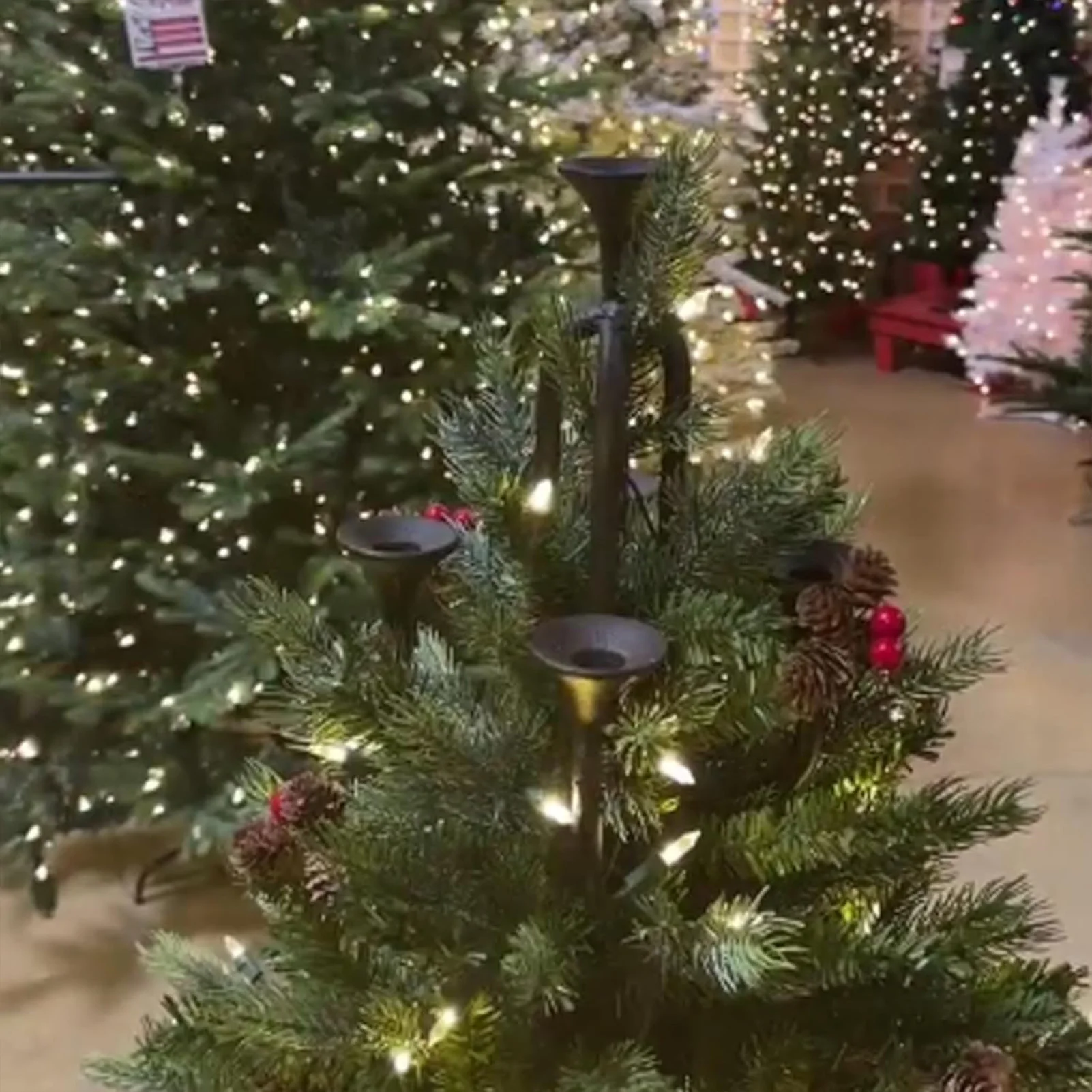 Рождественский декоративный подсвечник тонкая работа добавлен атмосферу