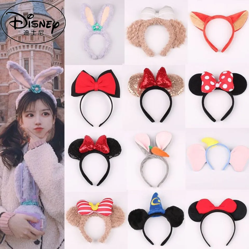 

2022 Disney Mickey Ears Headband Firework Headband with Castle Peter Pan Cosplay Hairband Disneyland Letter Headband Girls Gift