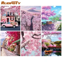 ruopoty 5d diamond painting landscape full square diy diamond embroidery tree handmade craft kit decor for home