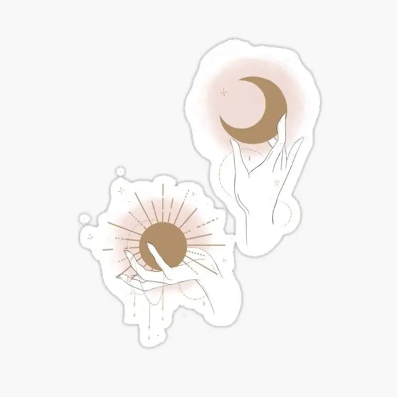 

Солнце и луна наклейка для ноутбука Декор Спальня автомобиль милый мультфильм искусство модный общественный чемодан