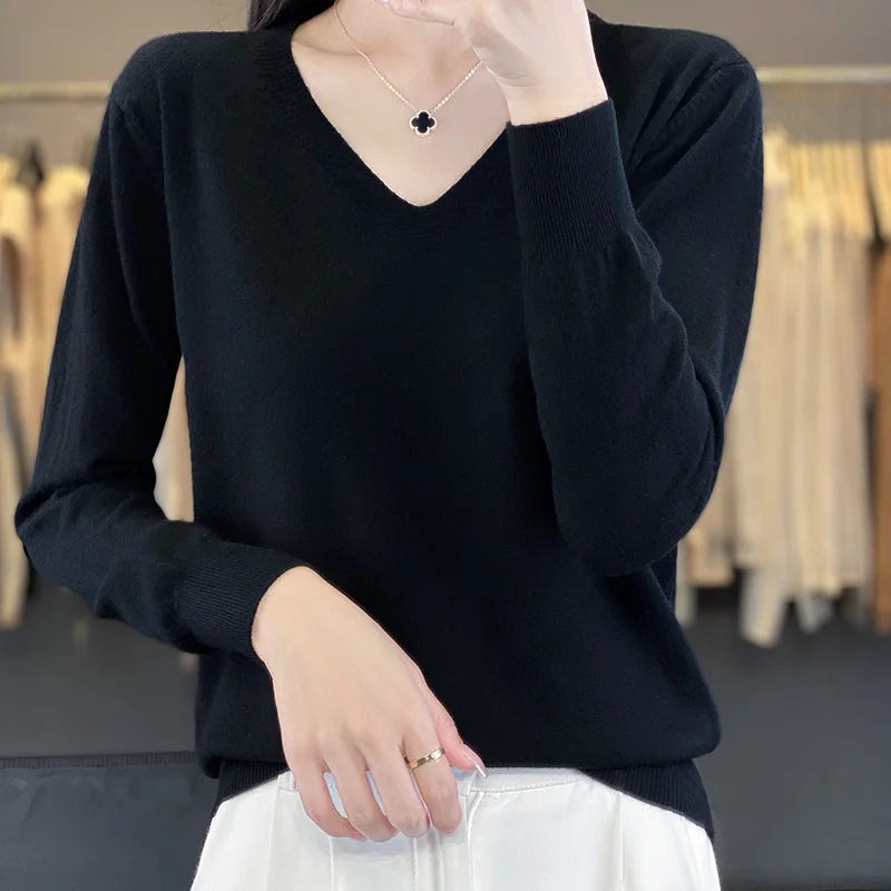 2024 классический стиль кашемировый пуловер модный свитер из мериносовой шерсти