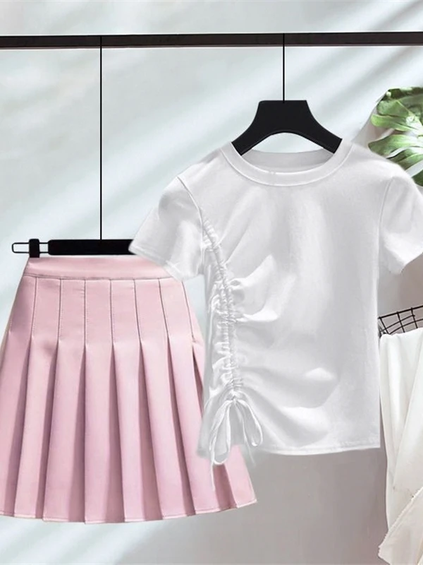 Irregular T-shirt Summer 2024 New Design Sweet Gyaru Temperament Long sleeve Short Inner wear Top Women clothes Fashion