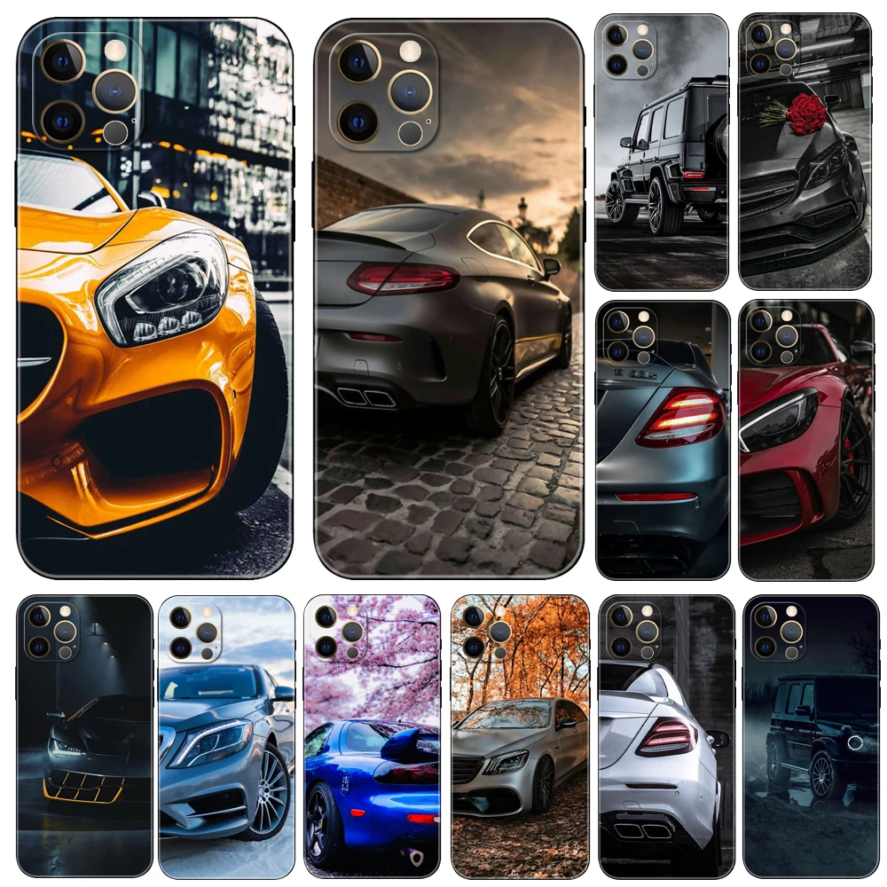 Luxury cool man AMG Car phone case for iphone 5 5s se 6 6s 7 8 plus x 10 XR XS 11 12 13 mini pro MAX black tpu back cover