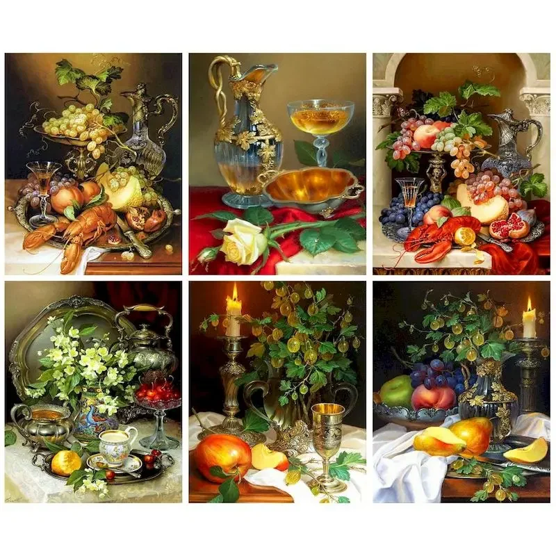 120256 Картина по номерам фруктовый рисунок на холсте ручная роспись натюрморт