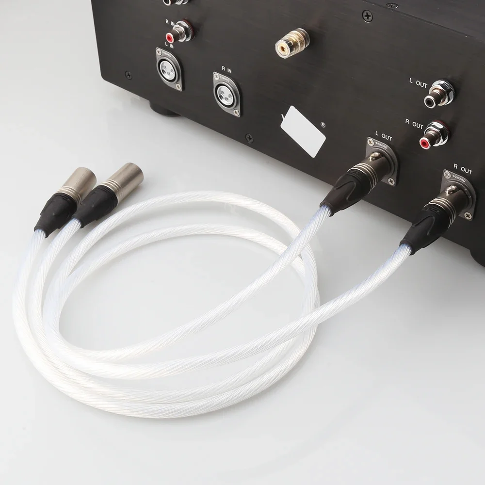 Высококачественный чистый посеребренный кабель 5N OCC Hi-Fi 2 XLR «папа» на 2 XLR «мама» Кабель балансировочного кабеля (art.: 3920cbd97635e) - 3920cbd97635e