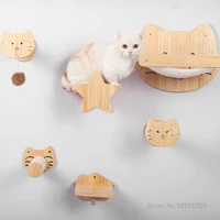 pine solid wood diy cat climbing frame cat wall hanging cat nest scratching post cat hammock staircase room cat hanging ball toy