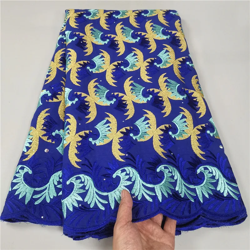 

5 ярдов, африканская швейцарская вуаль, ткань, тяжелая вышивка бисером, отделка, высокое качество, сухой 100% хлопок, ткань для свадебной вечер...