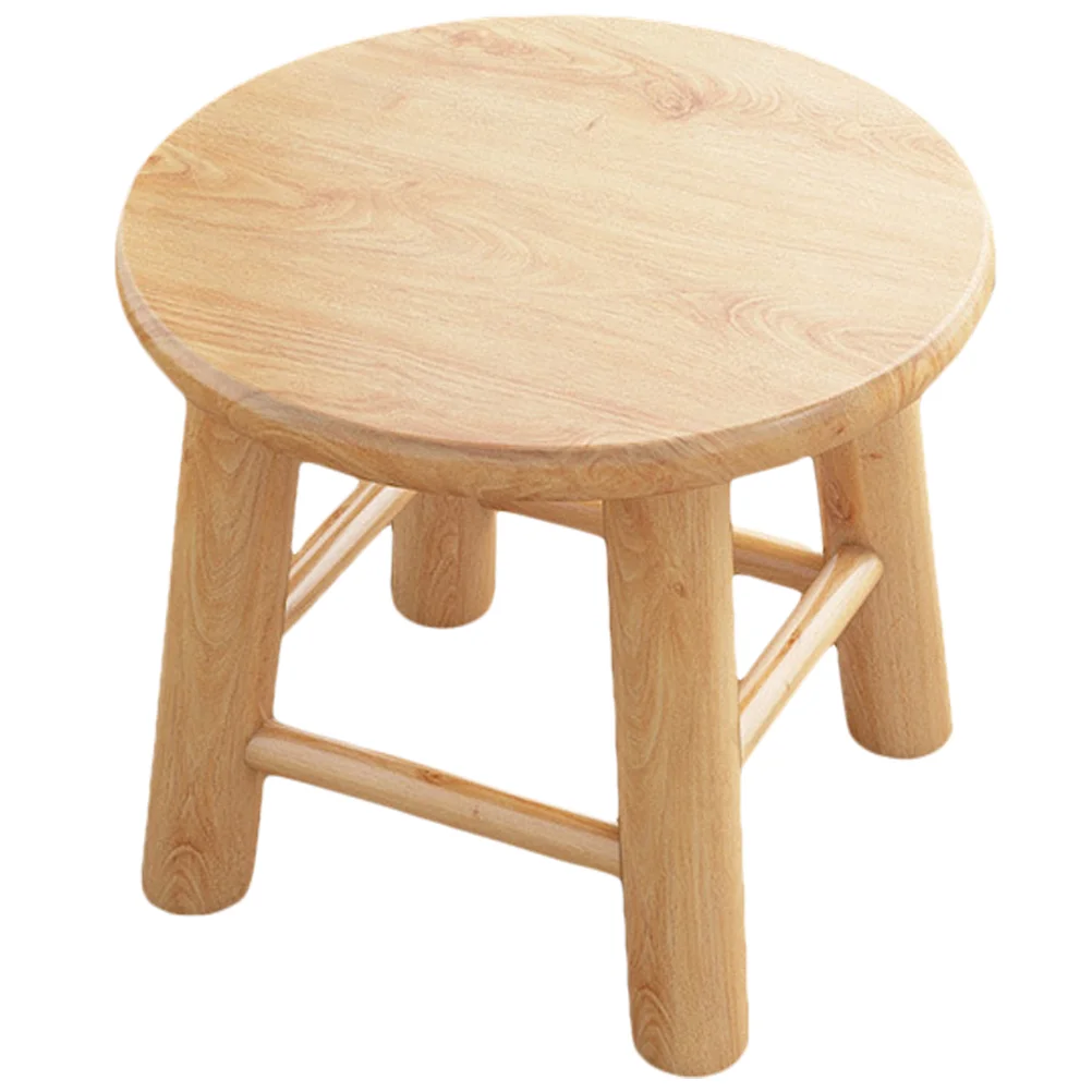 

Household Low Wooden Benches Step Small Sitting Stools Adults Round Little Kid Child Ottoman Table