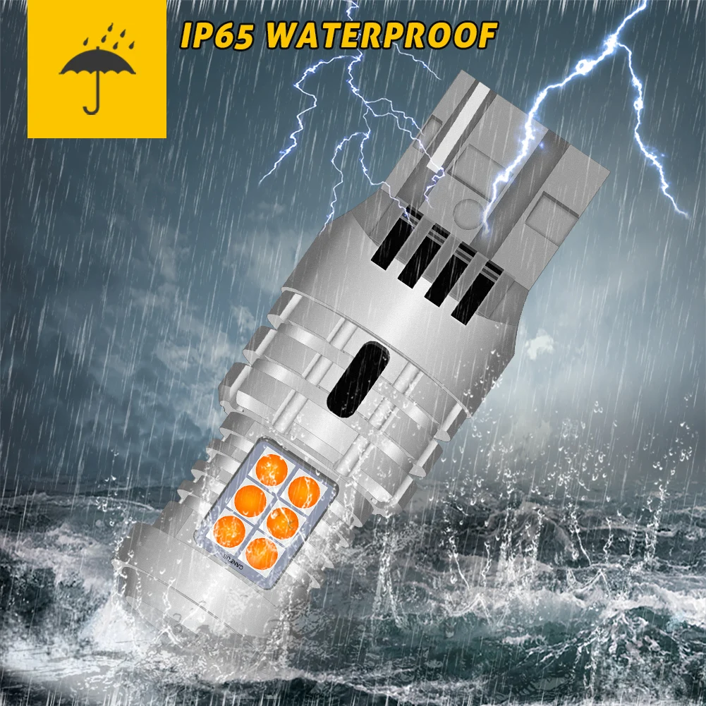 2 шт. T20 WY21W светодиодный CANBUS янтарный без гипервспышки 7440 W21W светодиодная лампа