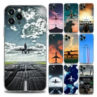 aircraft plane airplane clear phone case for iphone 11 12 13 pro max 7 8 se xr xs max 5 5s 6 6s plus soft silicone