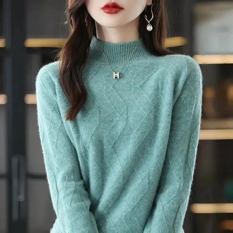 

2023 Autumn Winter Cashmere Sweater Women Pullovers Jumpers Slim Sweaters Women Long Sleeve Sweater Knitwear Tops