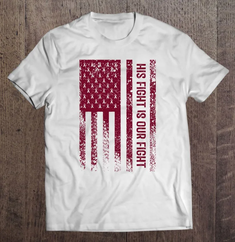 

Футболка с надписью «His Fight Is Our Fight», футболка с изображением болезненных заболеваний, Мужская одежда, футболки, мужская аниме одежда, блузка