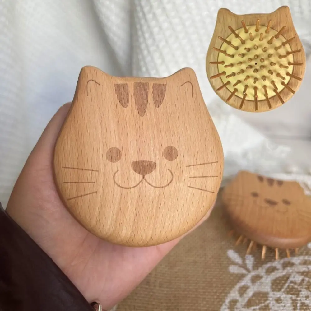 

Styling Massage Scalp Head Care Beech Hair Comb Massager Comb Air Cushion Comb Head Air Bag Unclogger Solid Wood Comb
