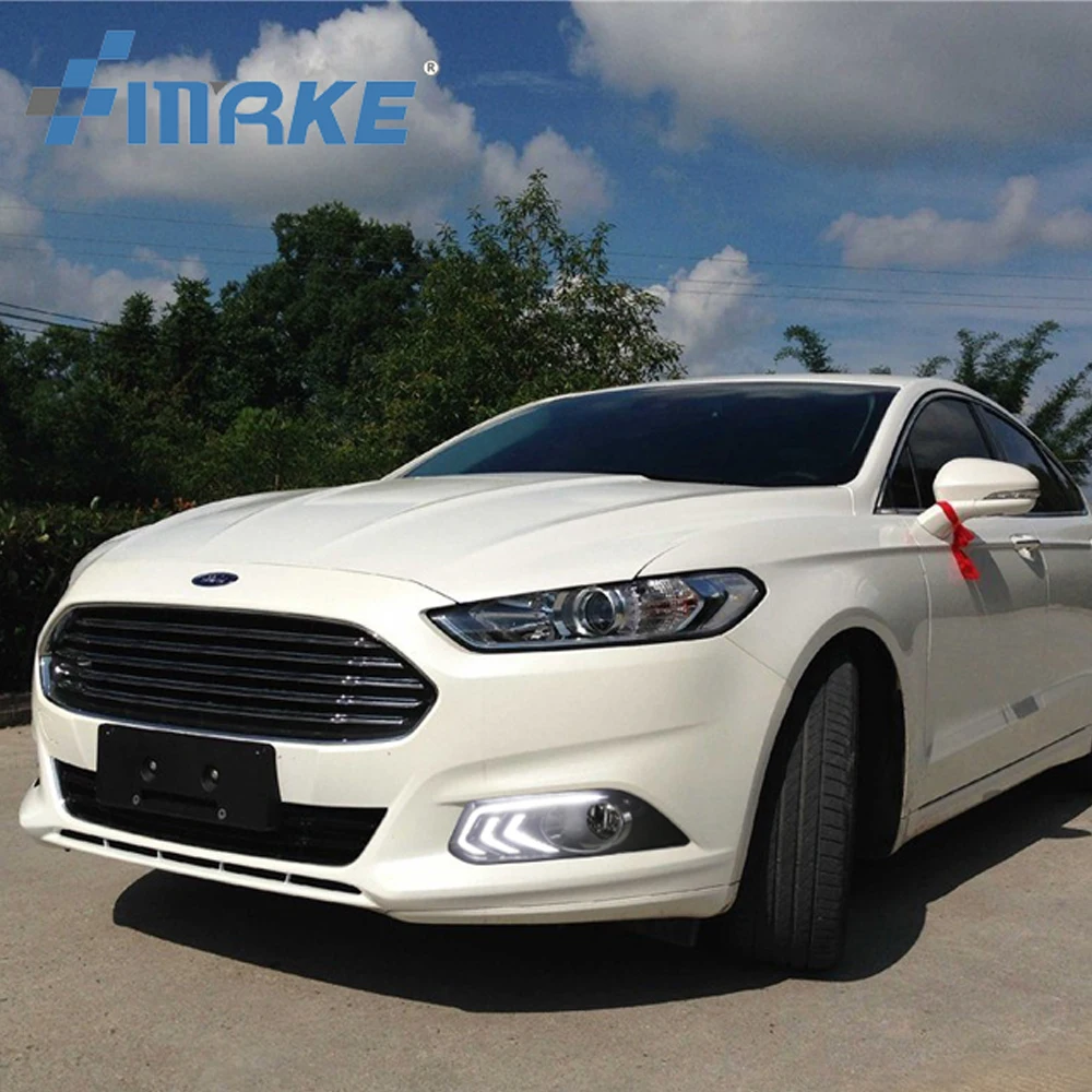 

White/Amber Switchback LED DRL Fog Light Kit for Ford Mondeo Fusion 2013-2016, Fog Lamp Assembly w/Turn Signal Feature