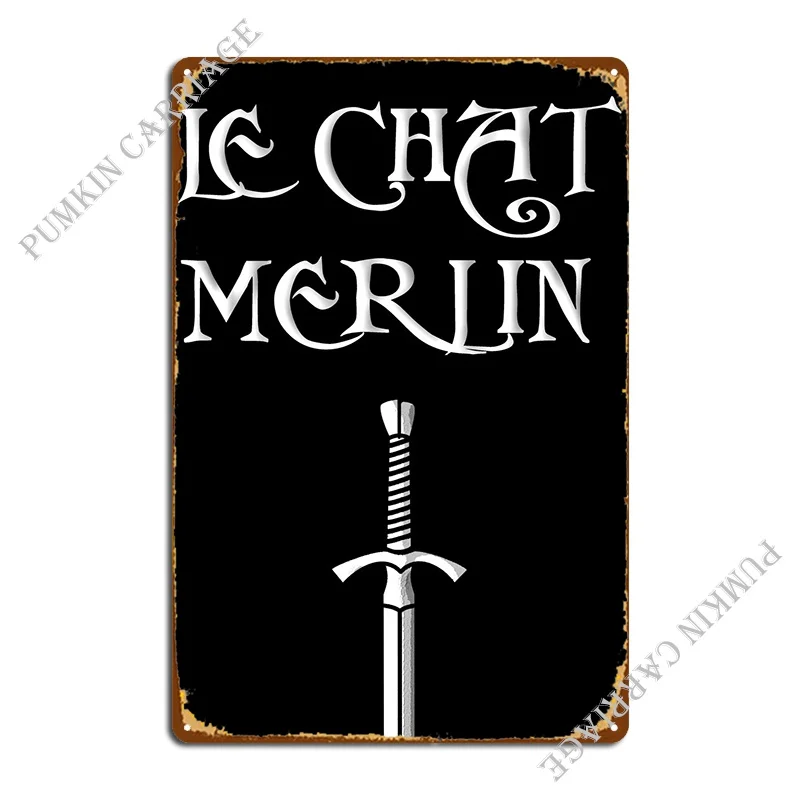 

Металлический знак Le Chat Merlin, украшение стены ржавчины, клубный бар, настенный фотопостер
