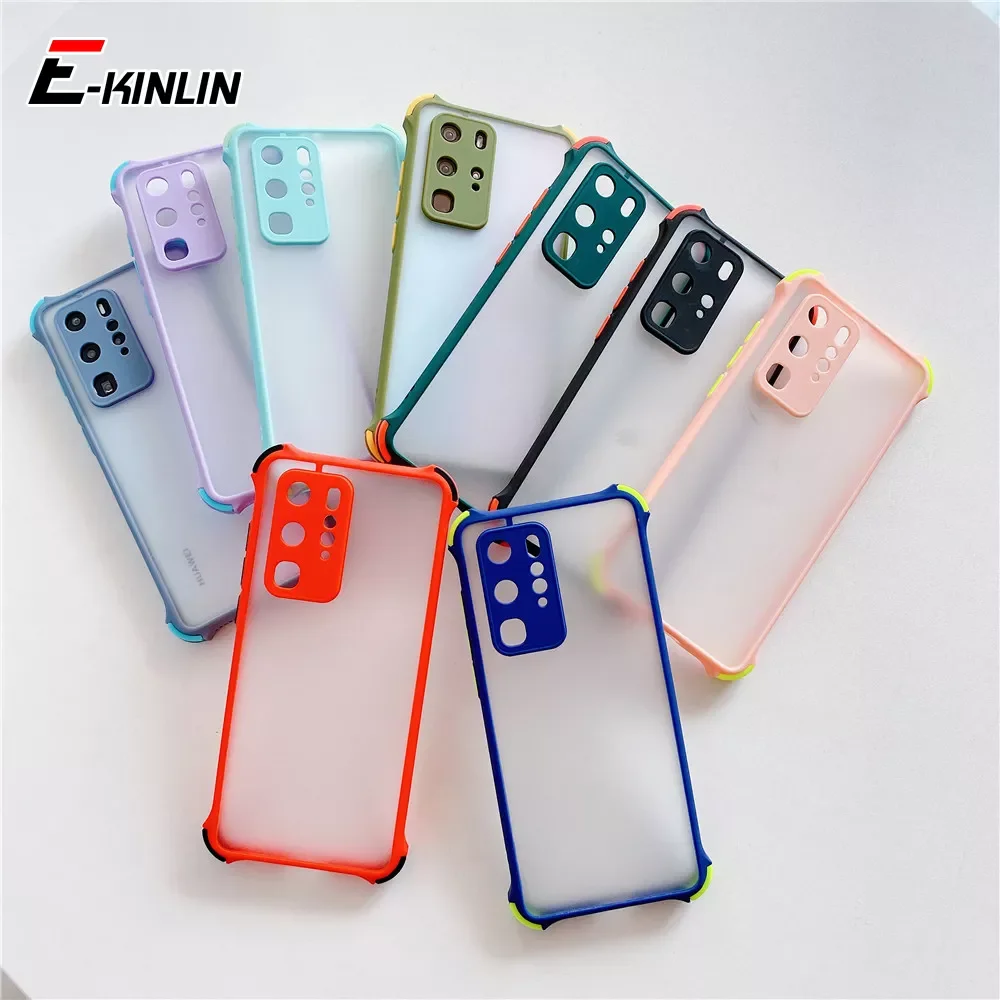 

Shockproof Armor Matte Back Cover For Vivo V21 V20 SE V21e V19 V17 V15 Pro Neo Translucent Anti-Fall Soft Candy Color Phone Case